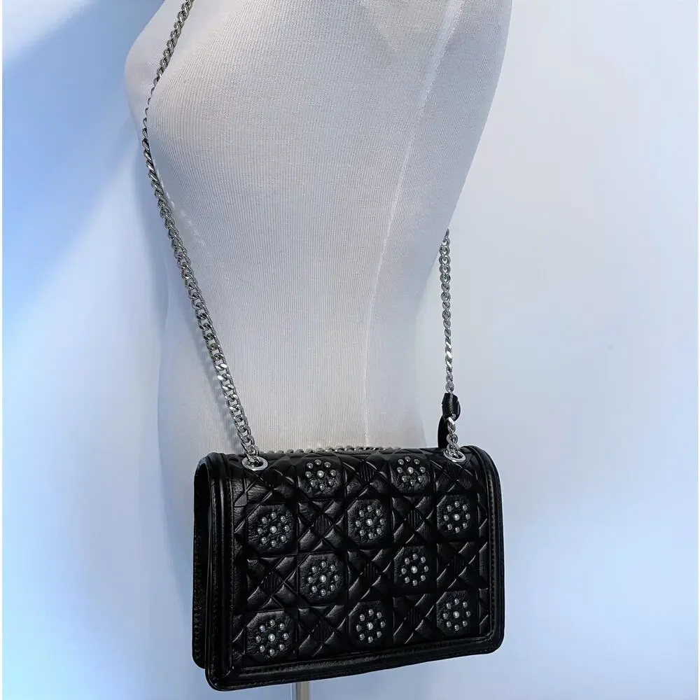 Brighton Elise Flap Bag - Black Quilted Leather Pretty Tough Collection New/NWT